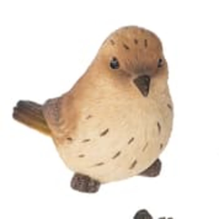 Thrush Bird Figurine Flower Bouquet