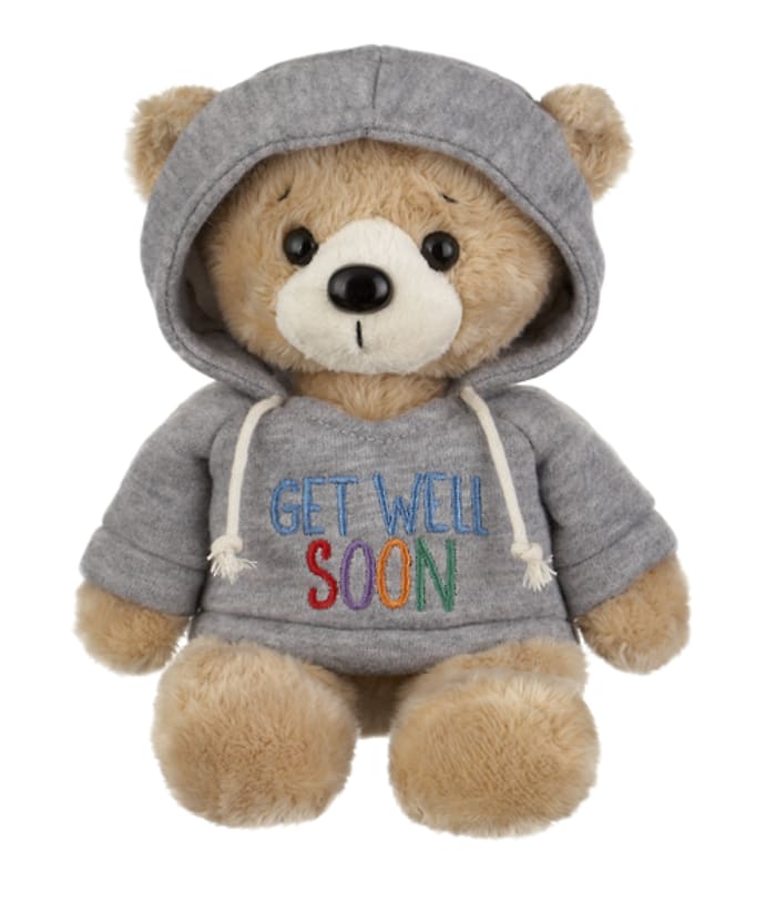 Get Well Hoodie Bear Flower Bouquet