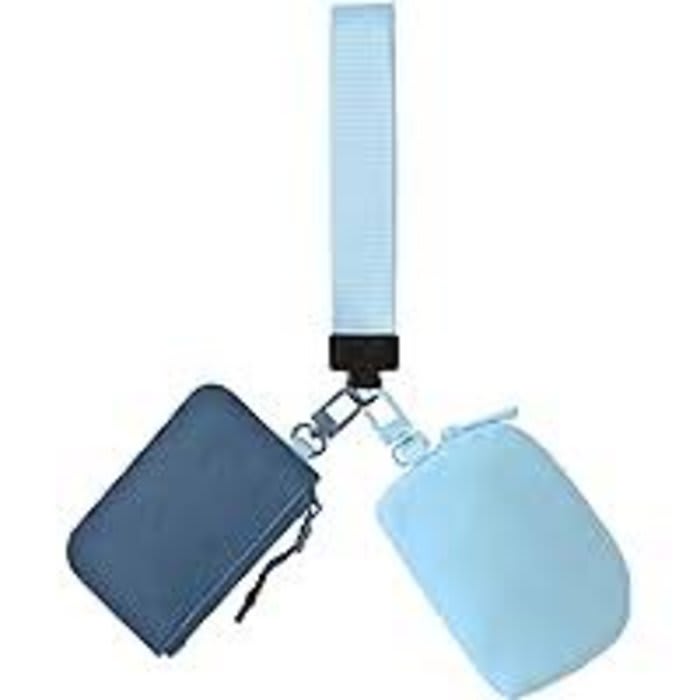 Dual Blue/Navy Coin Purse Key Chain