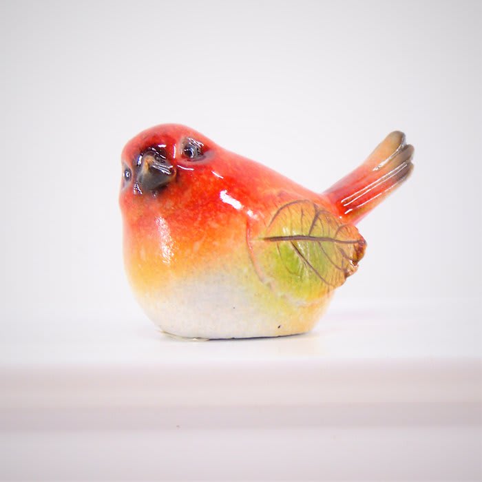 Mini Leaf Bird-Red Flower Bouquet