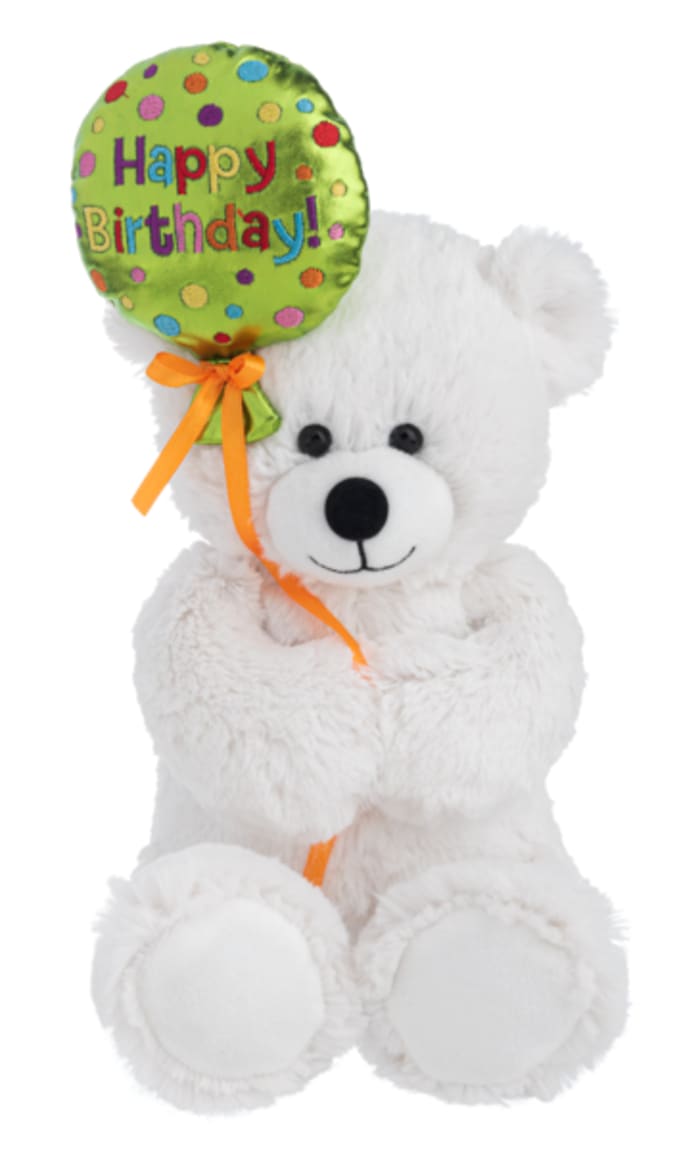 Plush Happy Birthday Balloon Bear Flower Bouquet