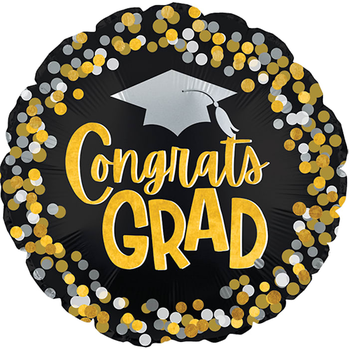 Congrats Grad Dots Mylar Balloon
