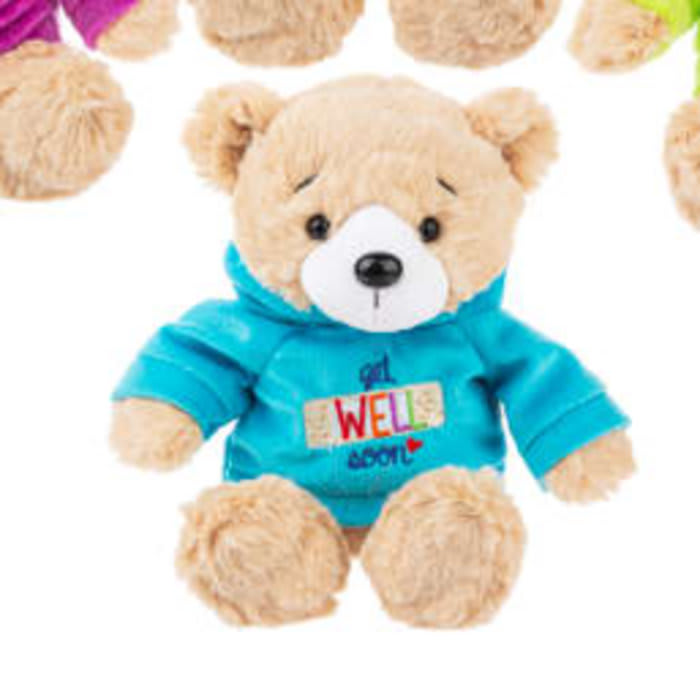 Plush Get Well Bear Flower Bouquet