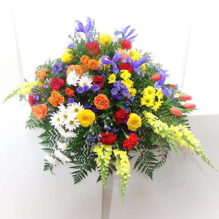 Rainbow Promise Casket Spray Flower Bouquet