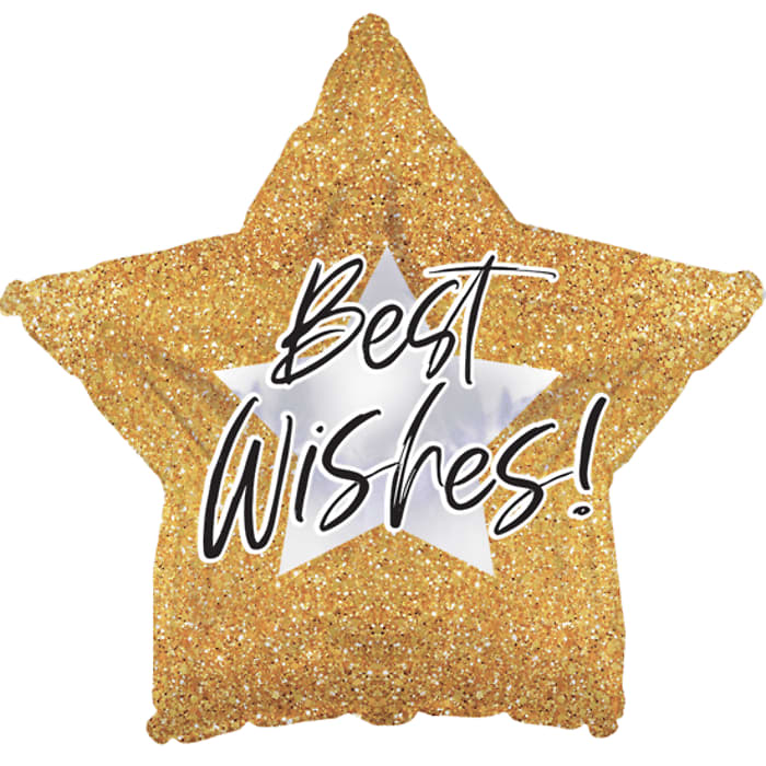Best Wishes Glitter Mylar Balloon