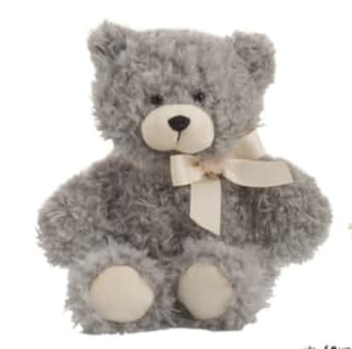 Jake Bear-Gray Flower Bouquet