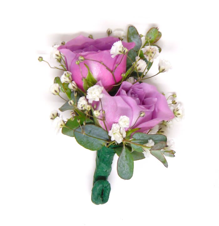 Two Lavender Spray Rose Boutonnniere