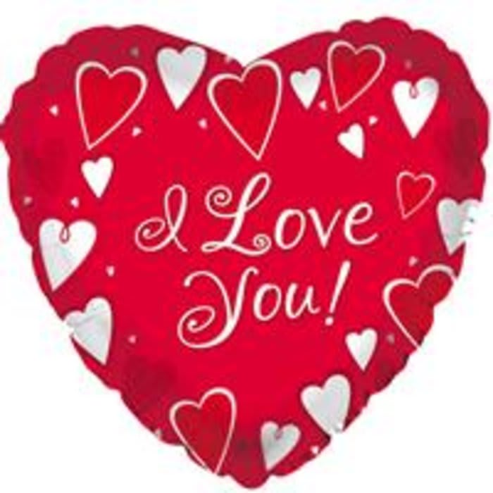 I Love You Classic Hearts Mylar Balloon