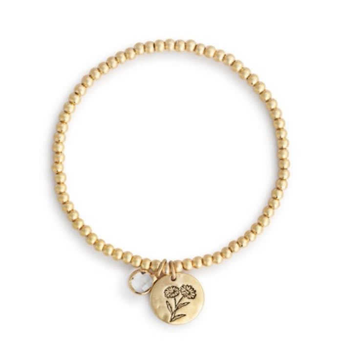 April Birthstone Flower Charm Bracelet