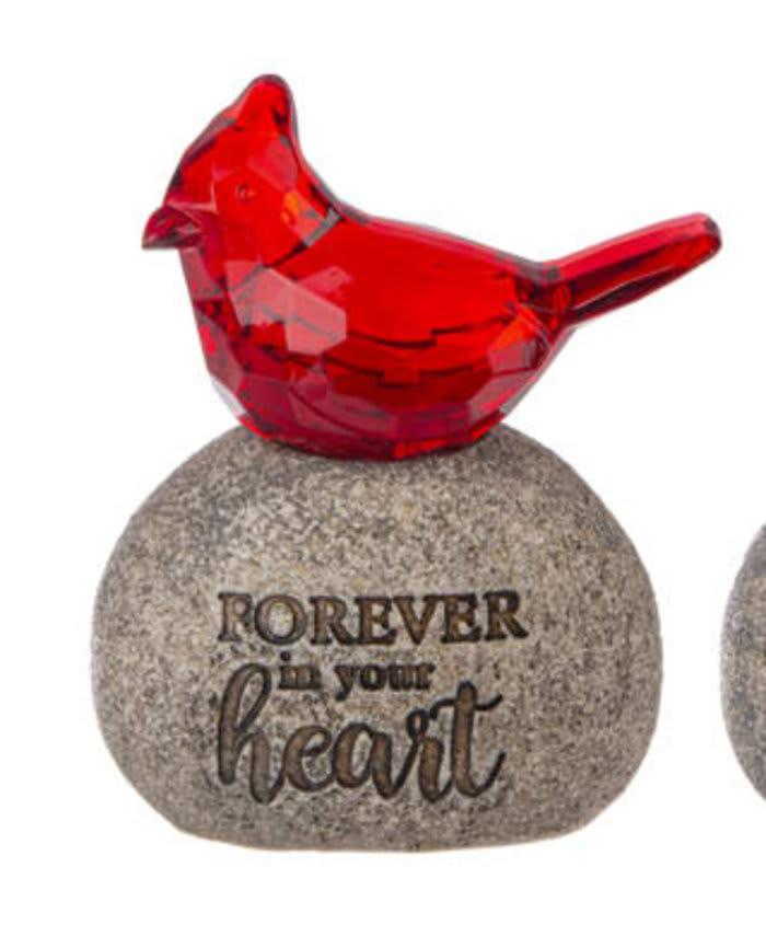 Forever in Your Heart Cardinal Message Stone