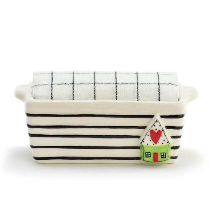 Home & Stripes Mini Loaf Pan with Towel