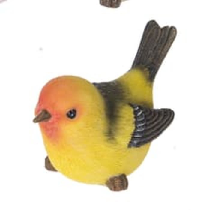 Tanager Bird Figurine Flower Bouquet