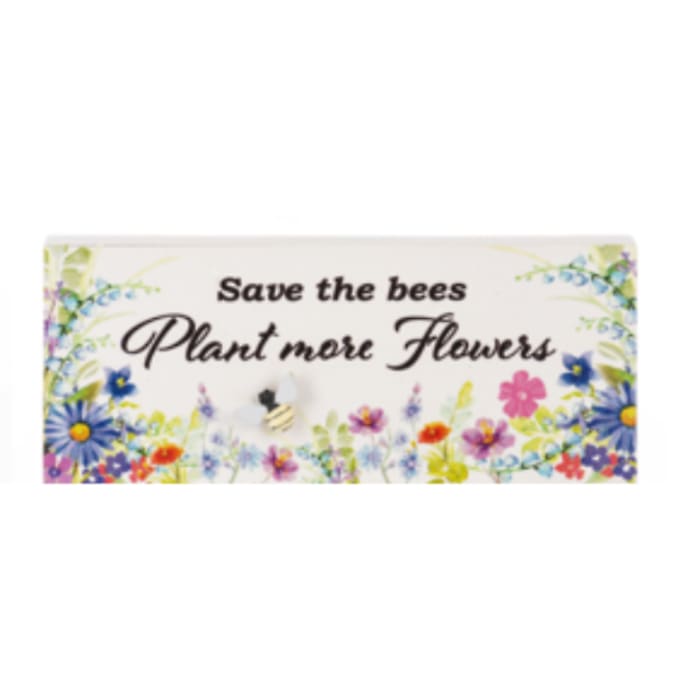 Save the Bees, Plant more Flowers-Pebble Shelf Sitter