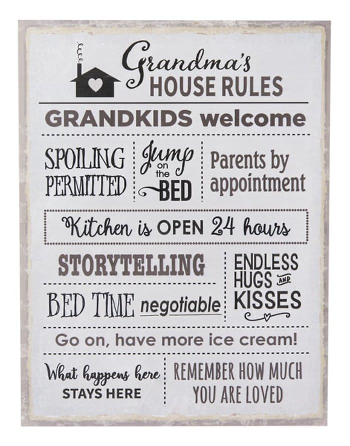 Grandmas  House Rules Wall Decor