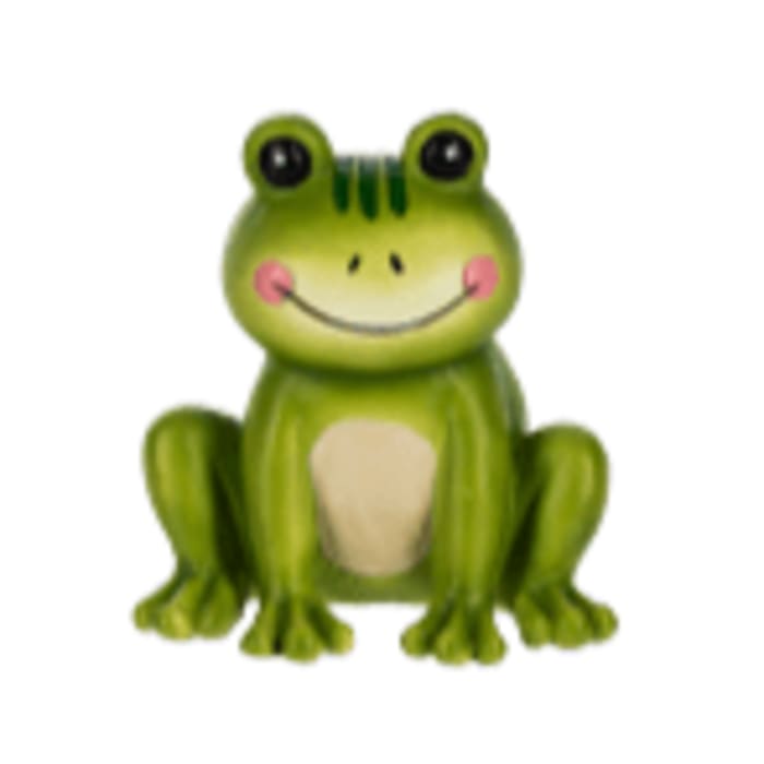 Frog Figurine Flower Bouquet