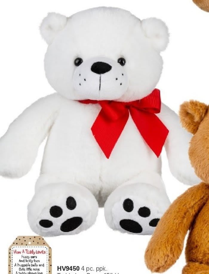 White Plush Bear Flower Bouquet