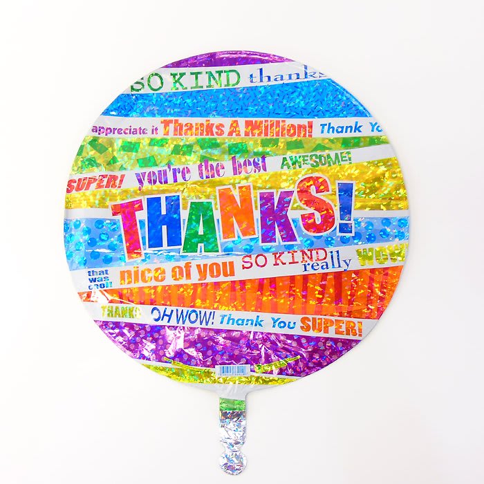 Thanks Multi-color Mylar Balloon
