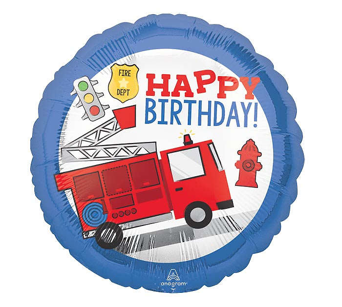 Happy Birthday First Responder Mylar Flower Bouquet