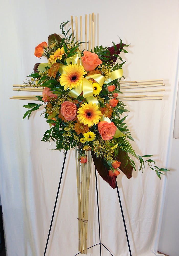 Rays of Sunlight Cross Flower Bouquet