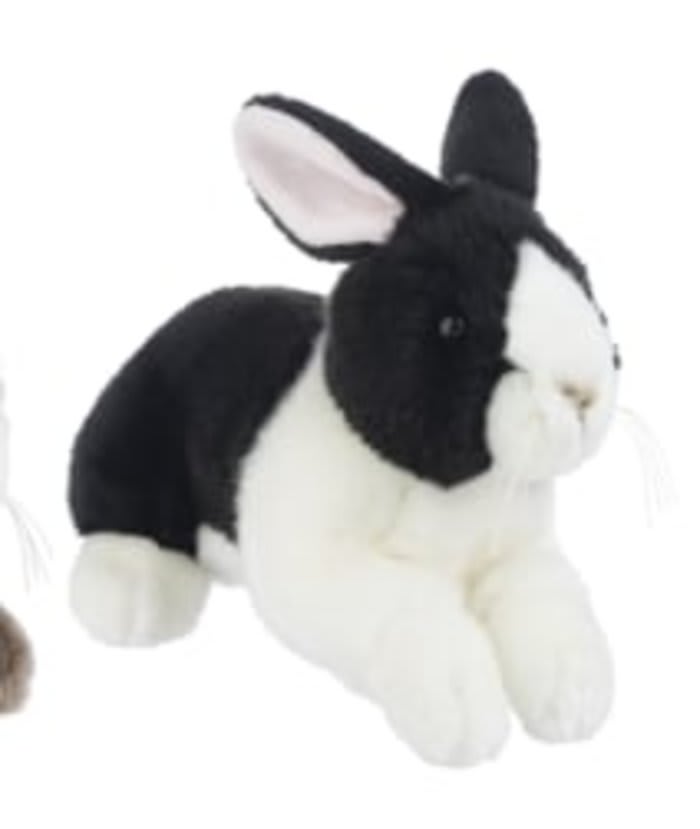 Heritage Bunny-Black/White Flower Bouquet