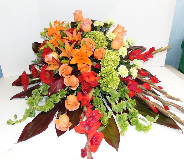 Joyful Life Lived Casket Spray Flower Bouquet