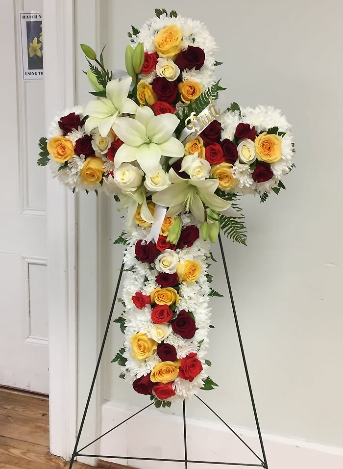 Rose Garden Cross Flower Bouquet