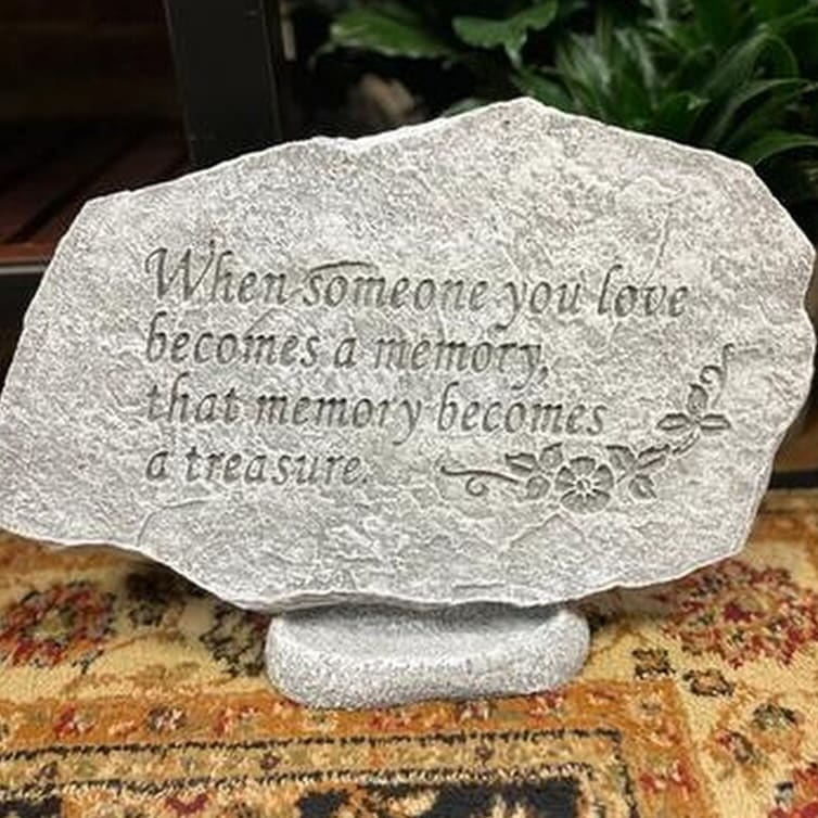 Someone You Love Becomes A Memory Memorial Stone Flower Bouquet