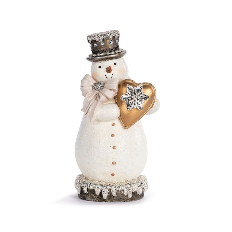 HEART SPARKLE SNOWMAN FIGURE