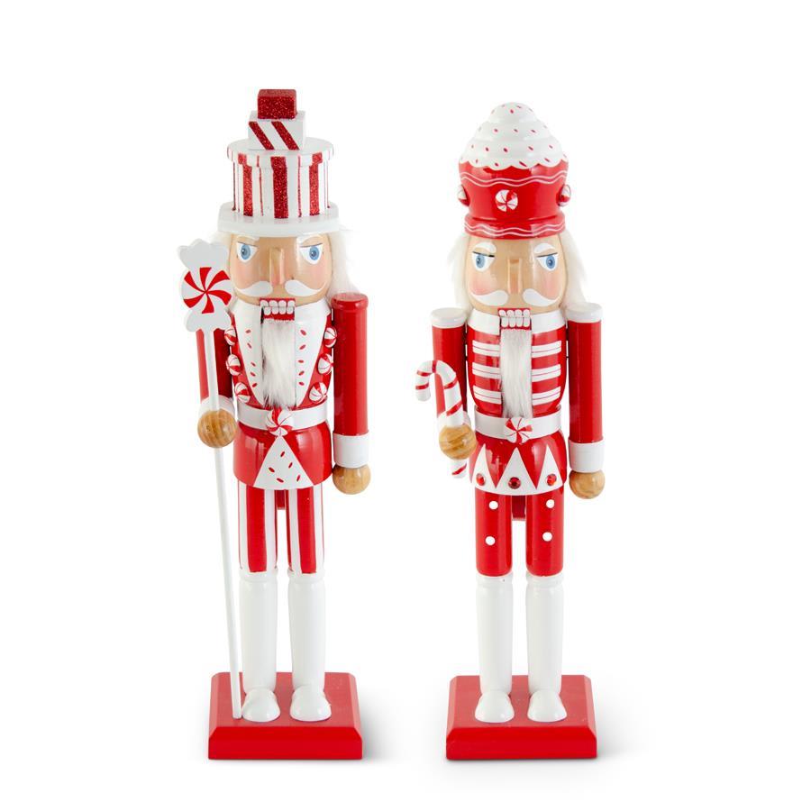 RED & WHITE WOOD NUTCRACKERS