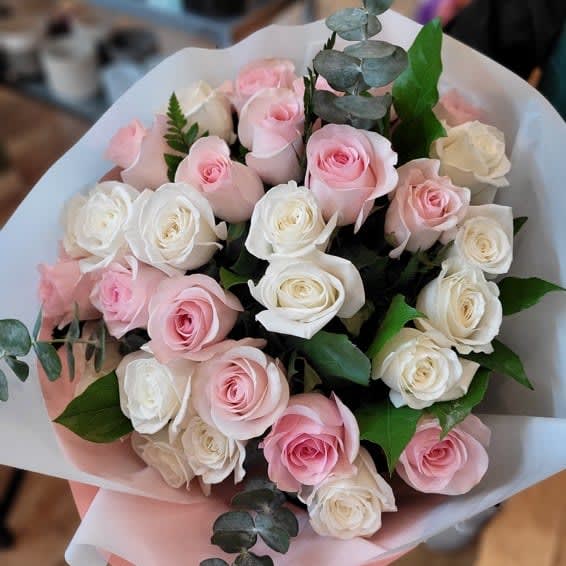 White & Blush Embrace Flower Bouquet