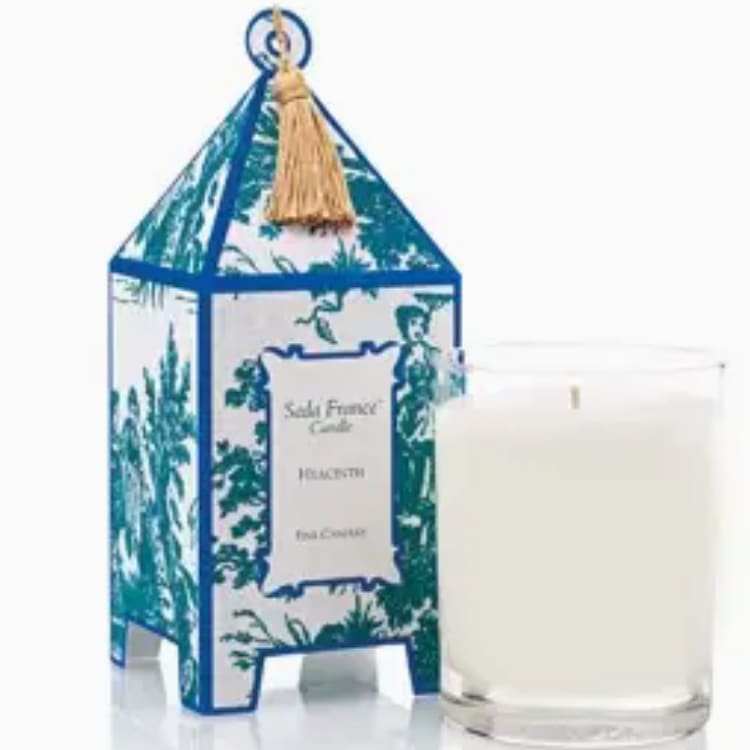 Seda France Hyacinth Classic Toile Mini Pagoda Box Candle