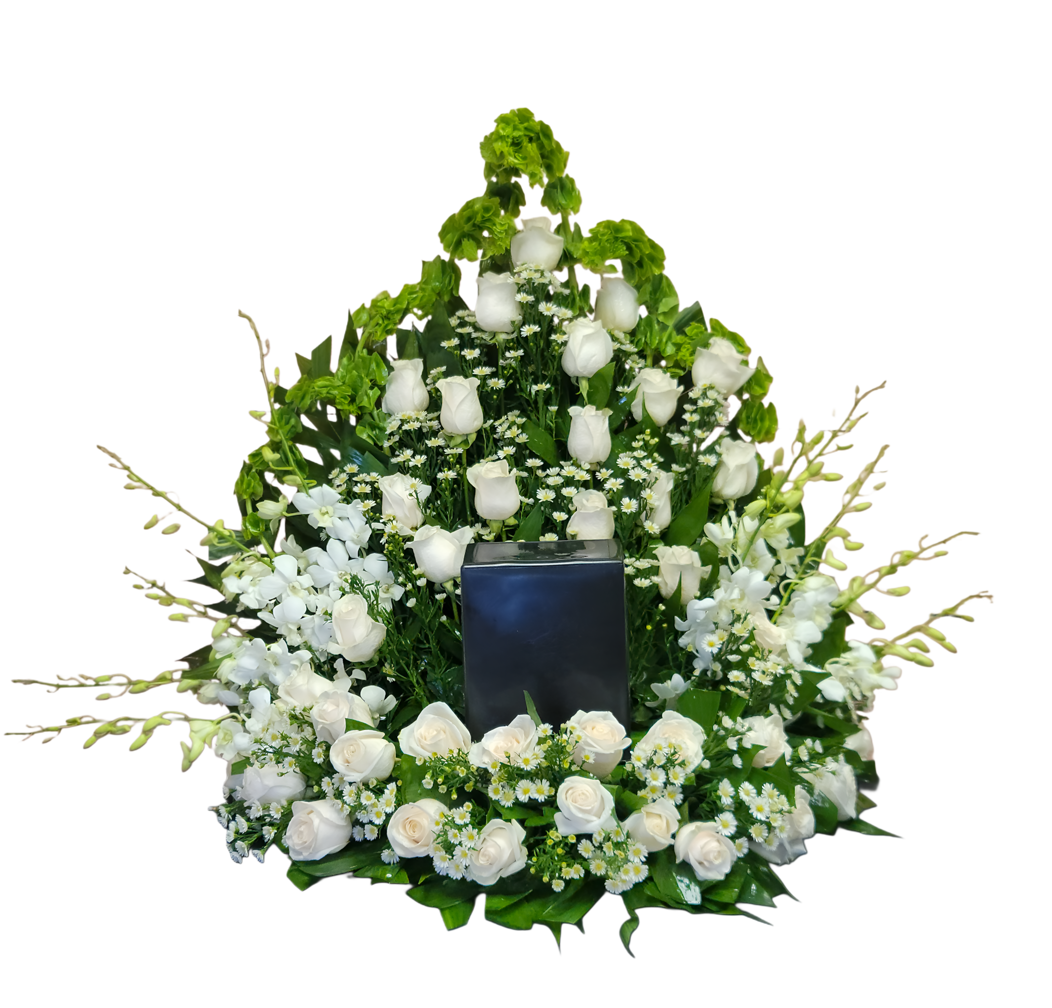 AU-8 Arreglo para urna de rosas y orquí­deas