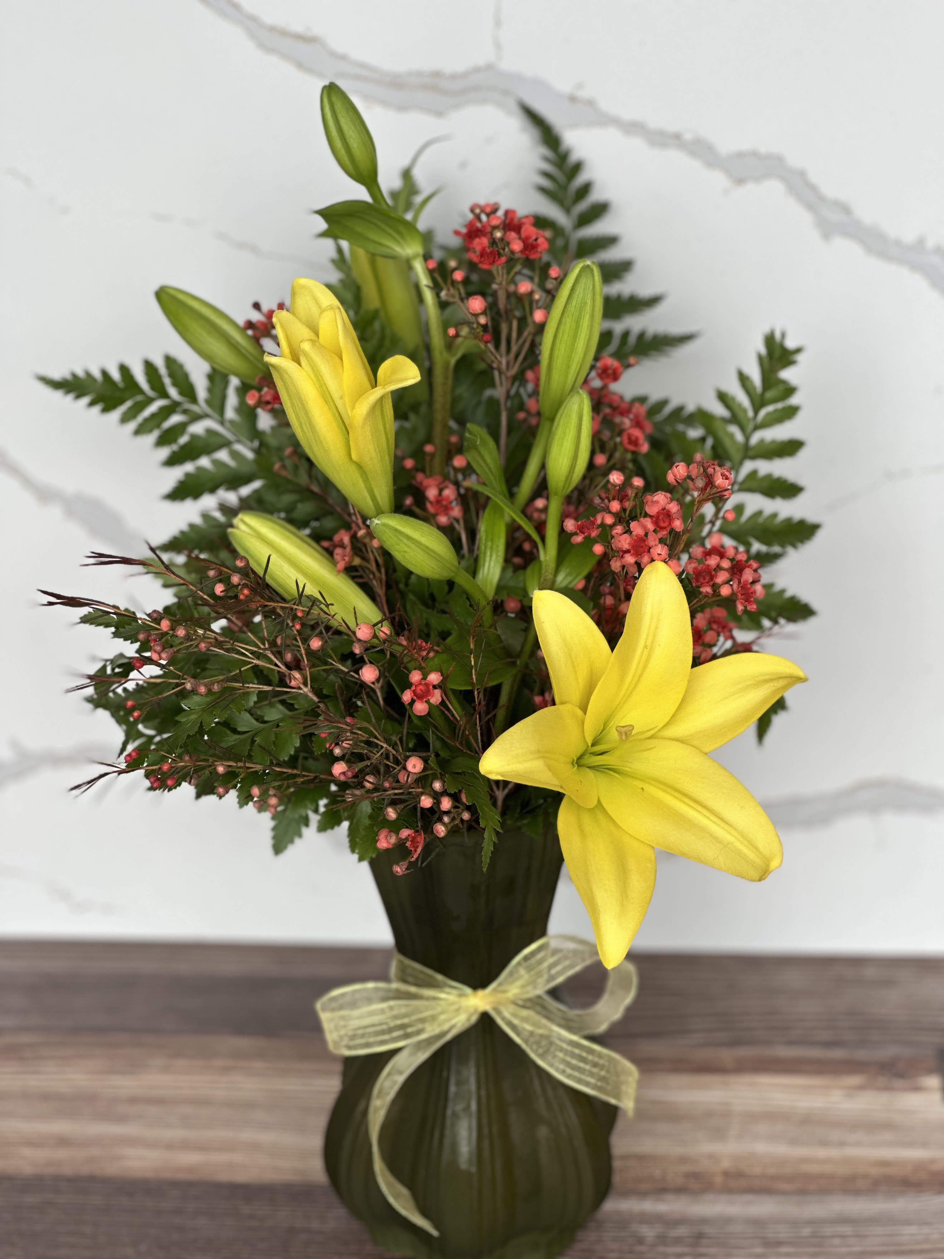Stargazer Lily Vase Flower Bouquet