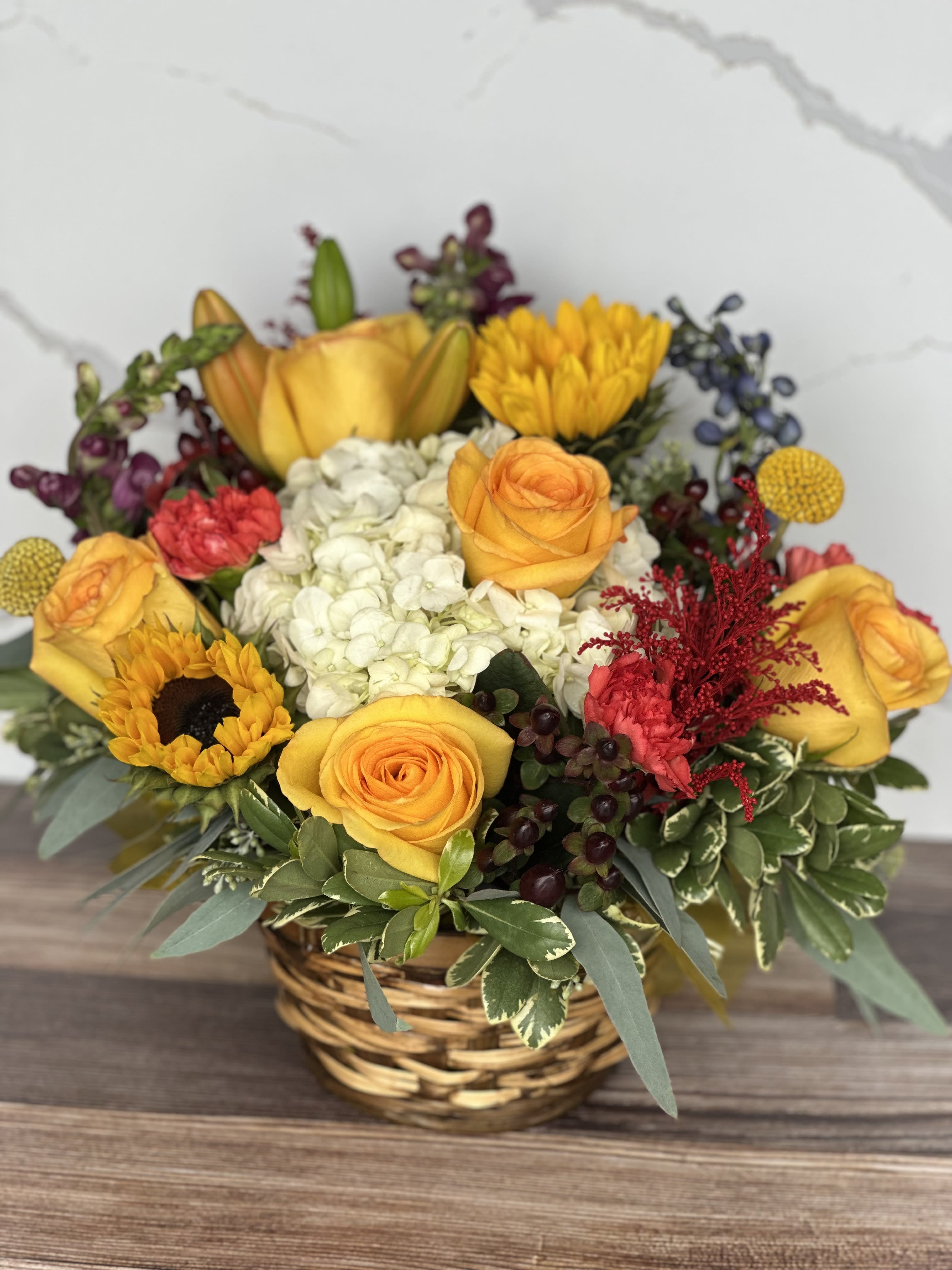 Fall Basket Arrangement Flower Bouquet