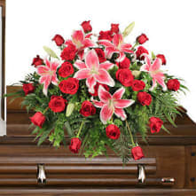 Dedication of Love Casket Spray Flower Bouquet