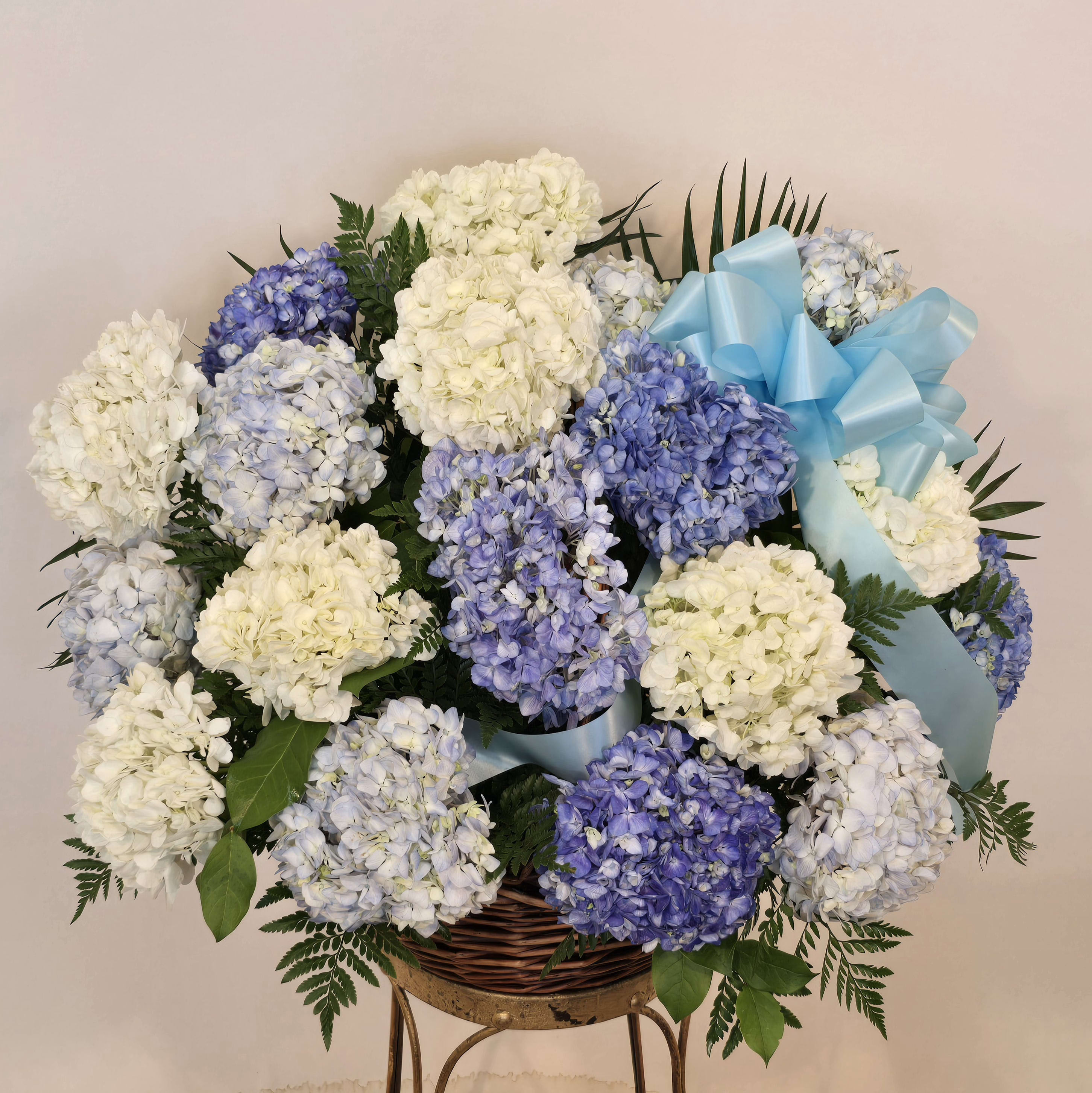 BASKET OF HYDRANGEAS