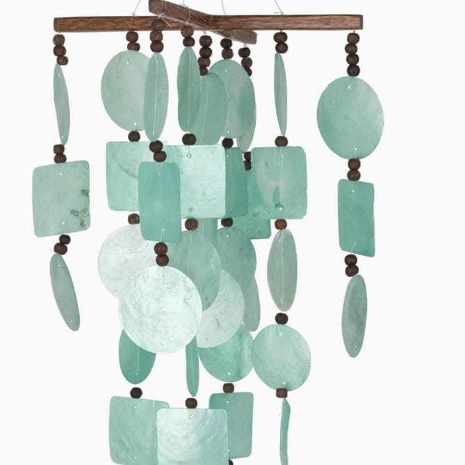 Handcrafted Capiz Shell Wind Chime – Luminous Coastal Decor
