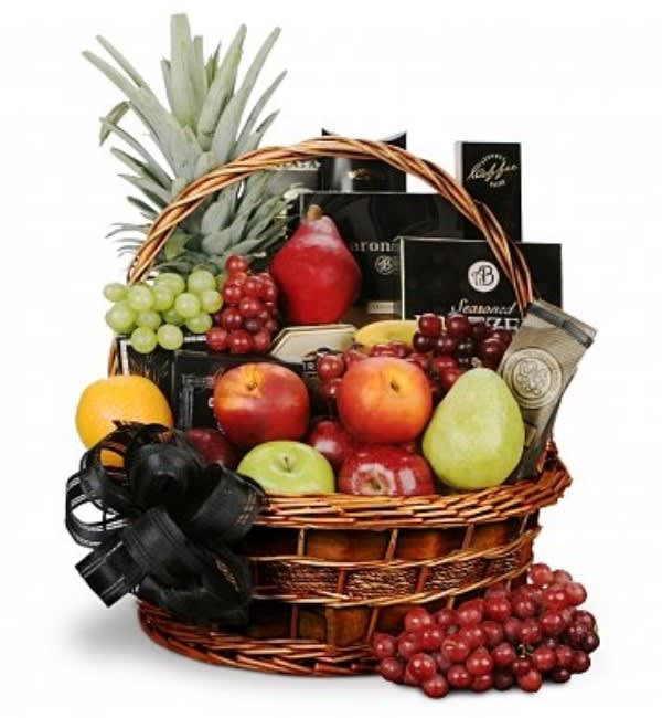Gourmet Fruit Basket Flower Bouquet