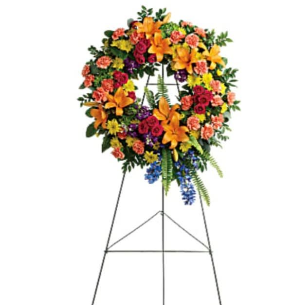 Colorful Serenity Wreath Flower Bouquet