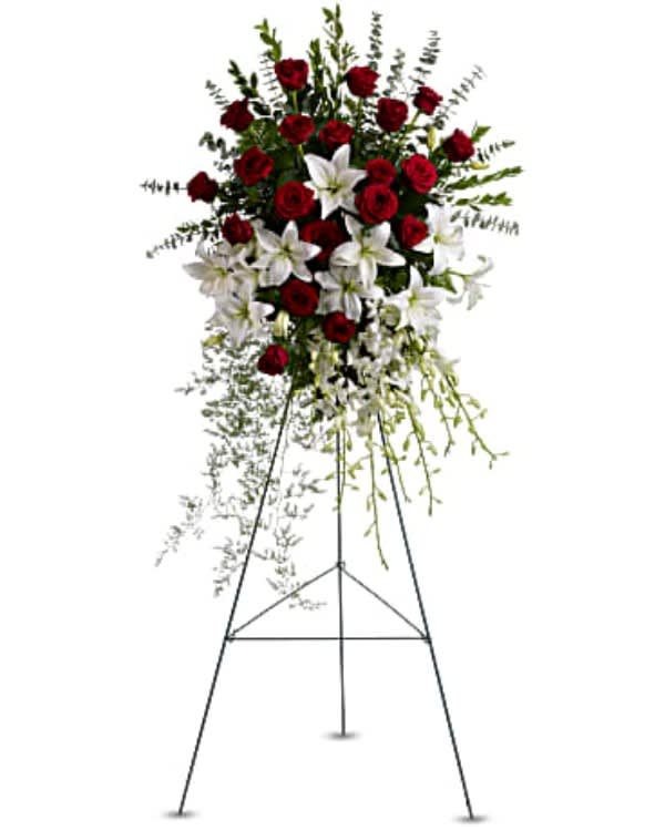 Teleflora’s Lily & Rose Tribute Spray Flower Bouquet
