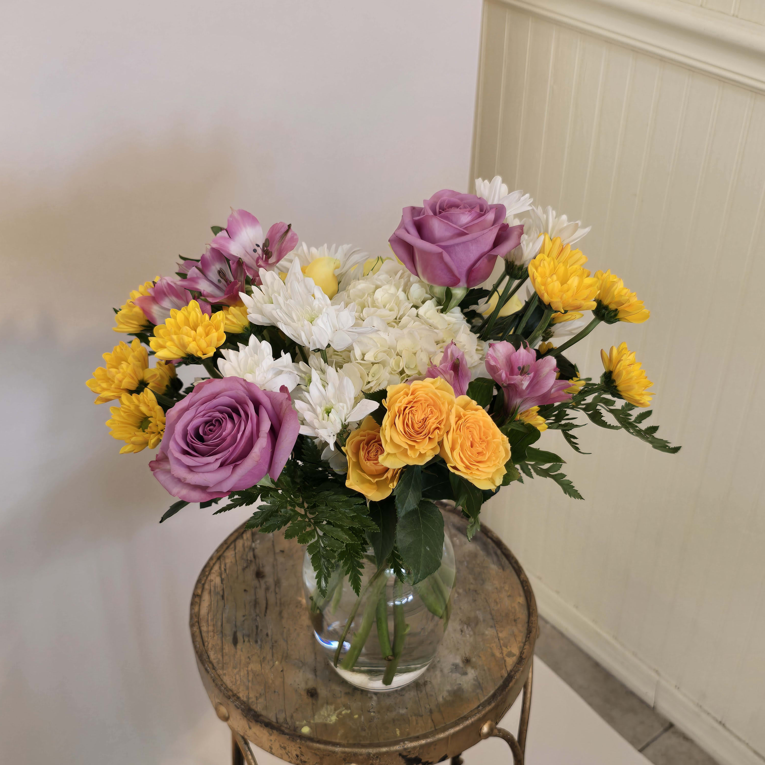 LAVENDER LEMON FLOWER VASE - A FLORIST ORIGINAL Flower Bouquet