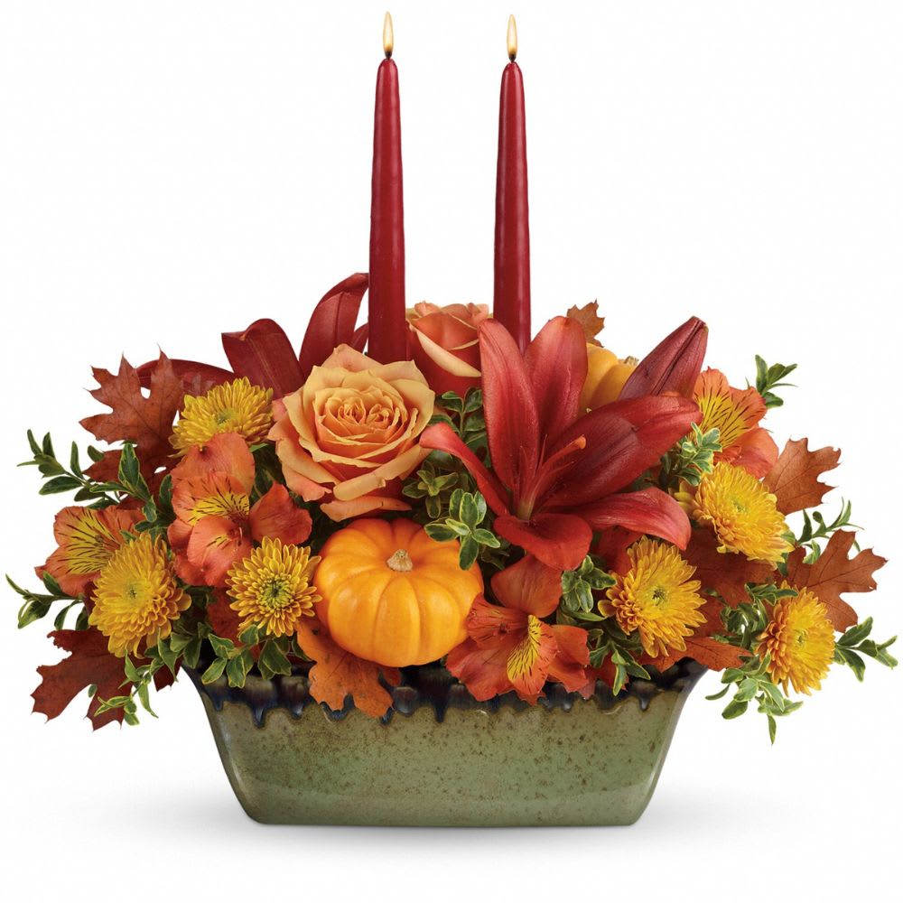 Country Oven Centerpiece Flower Bouquet