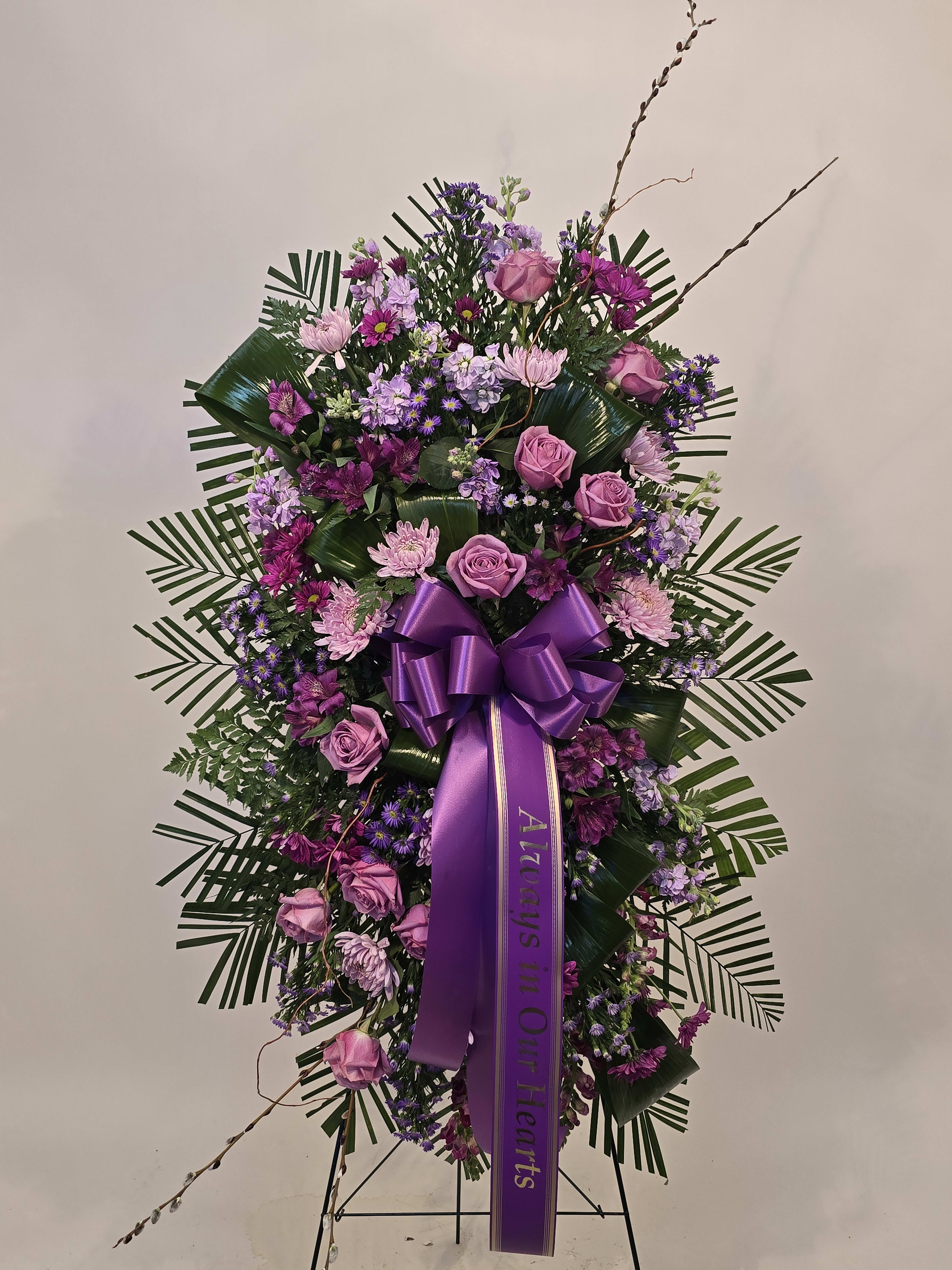 ALWAYS IN OUR HEARTS STANDING SPRAY