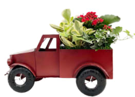 Holiday Pickup Truck Planter Flower Bouquet