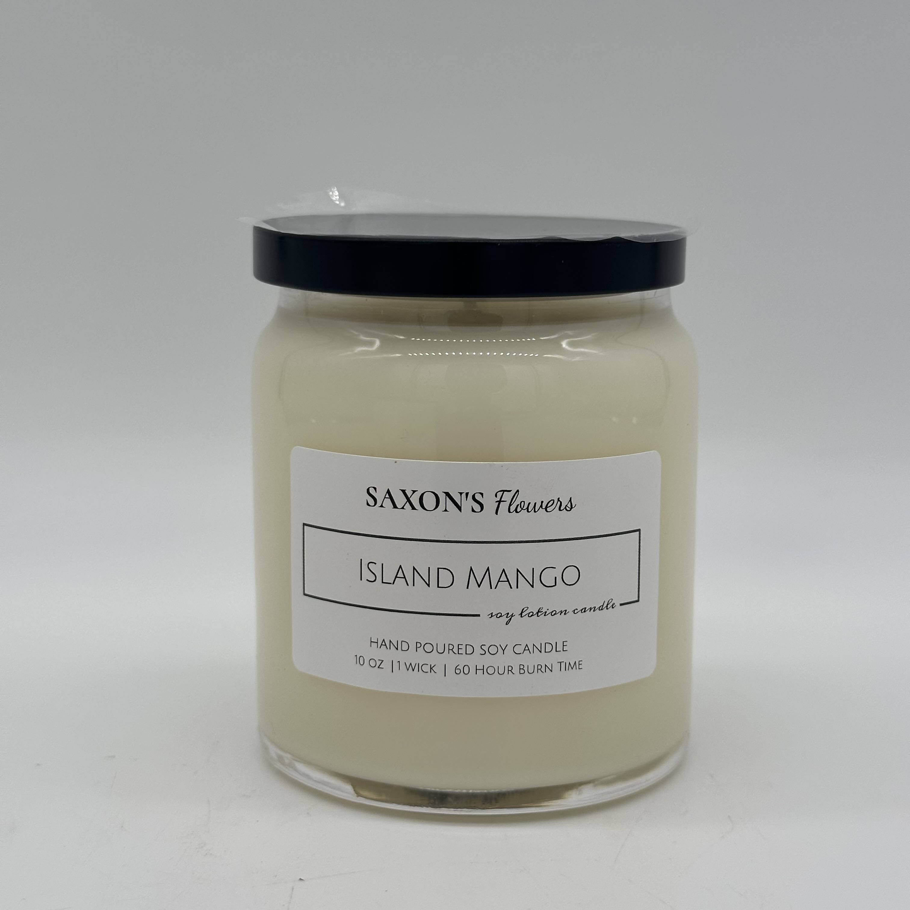 Saxon's Flowers Island Mango Candle Flower Bouquet