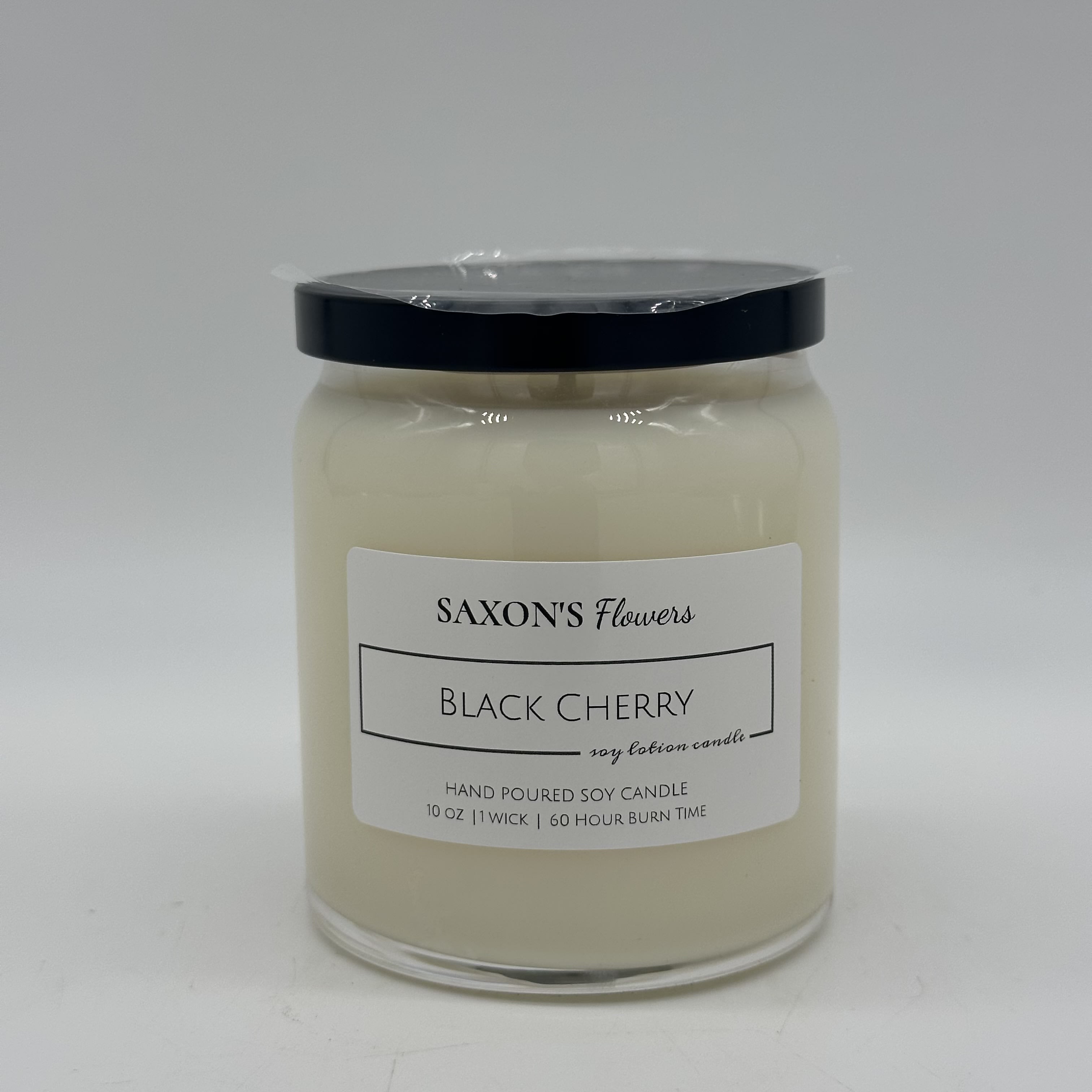 Saxon's Flowers Black Cherry Candle Flower Bouquet