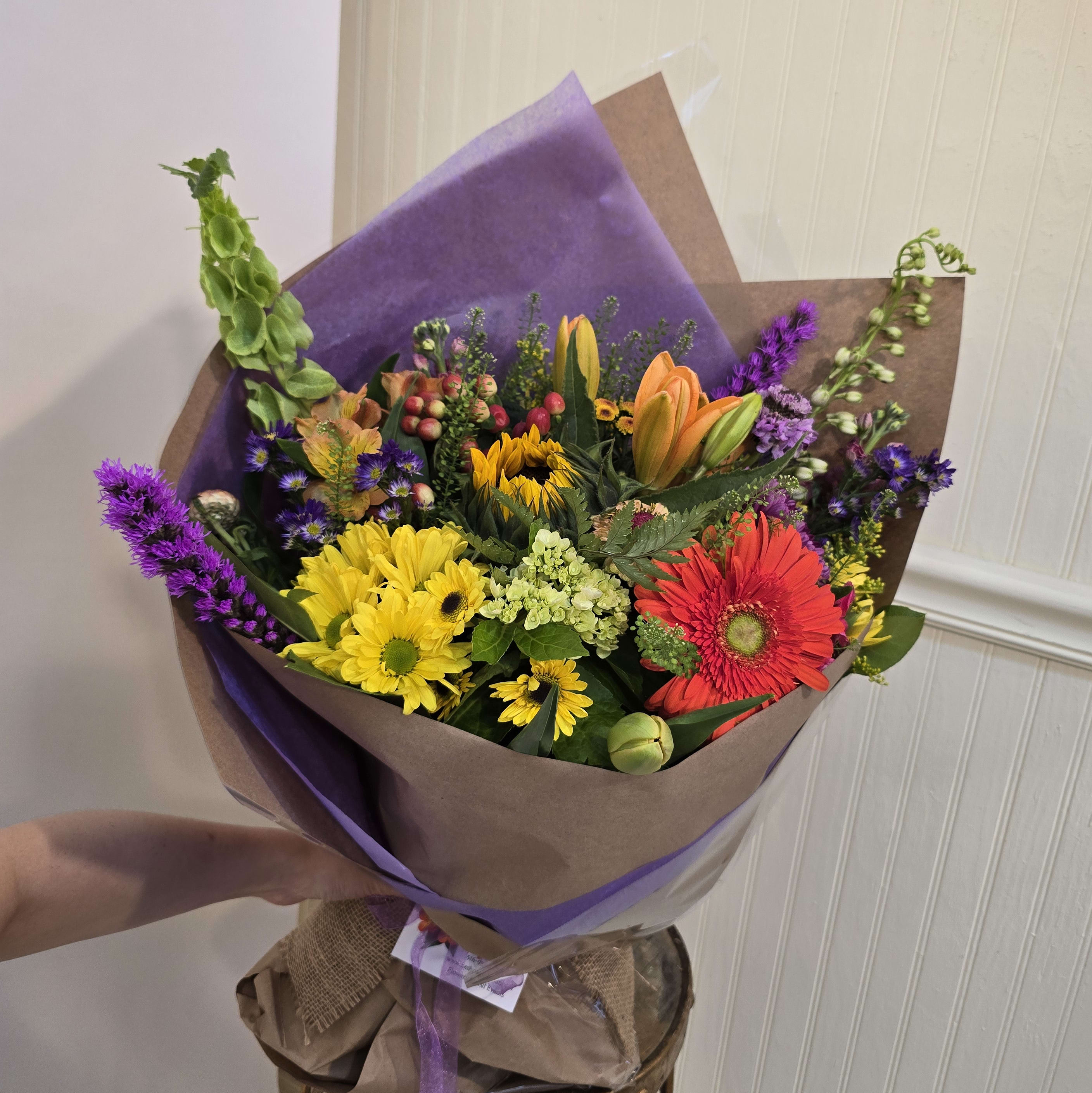 ASSORTED WILDFLOWER WRAPPED BOUQUET