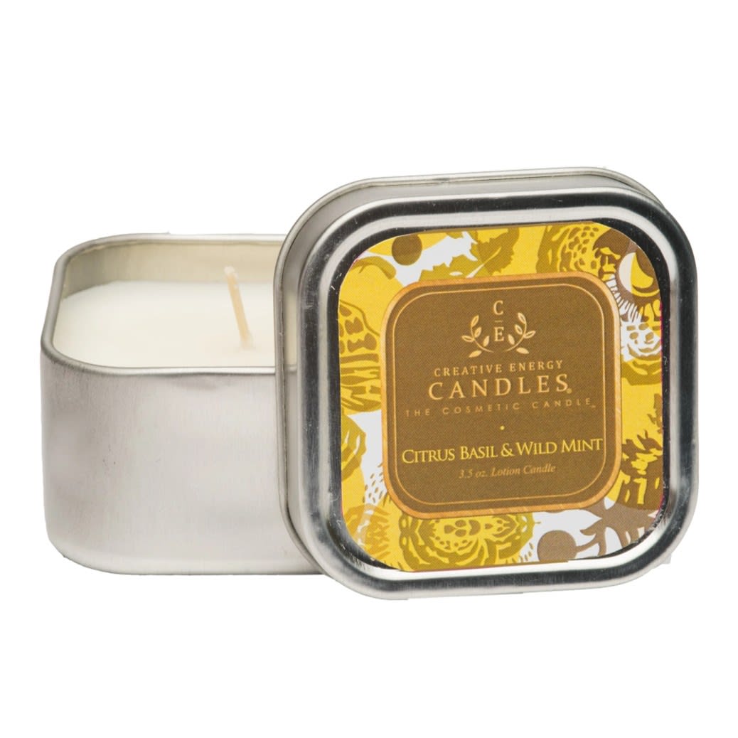 Citrus Basil & Wild Mint Creative Energy Candle Flower Bouquet