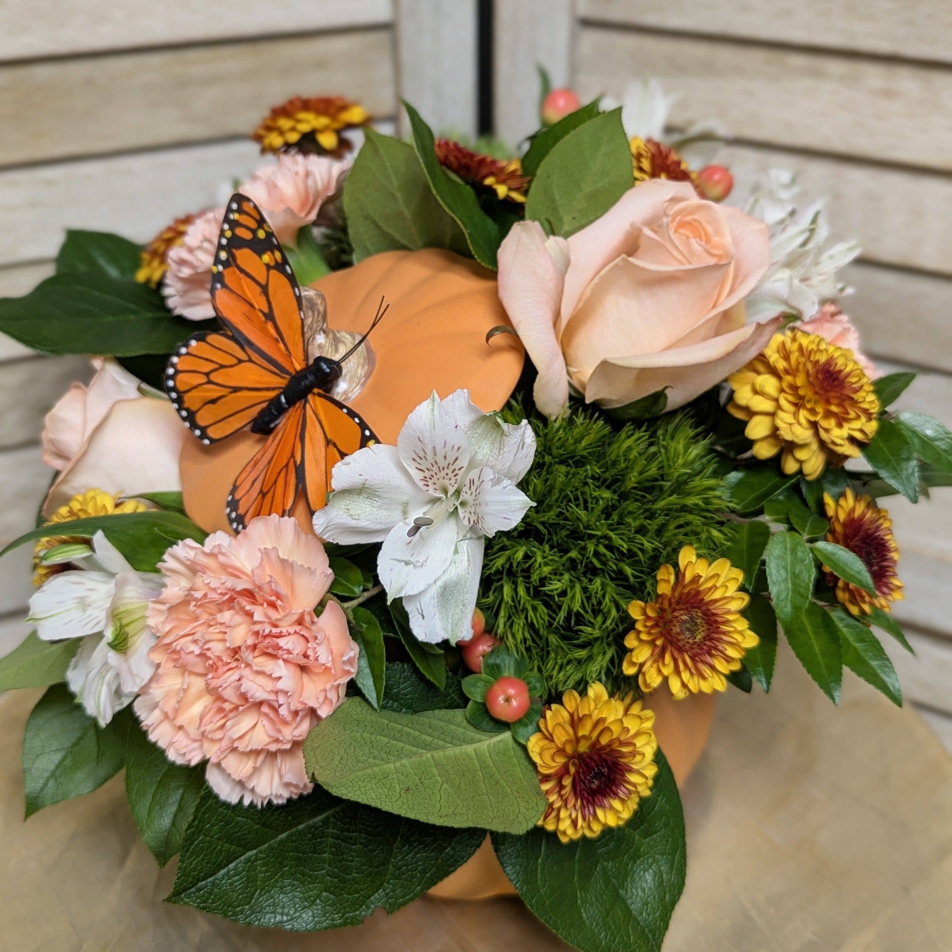 Peachy-keen Pumpkin Flower Bouquet