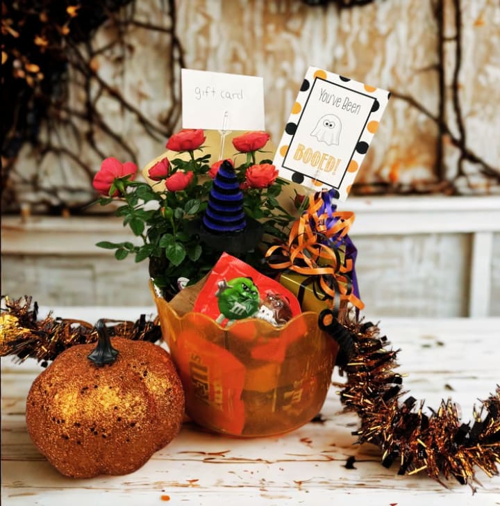 Boo Basket Flower Bouquet